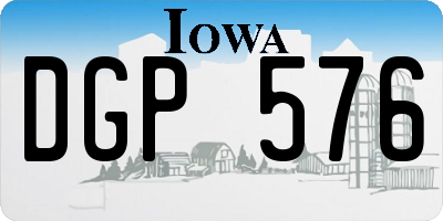 IA license plate DGP576