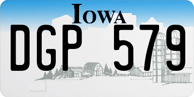IA license plate DGP579