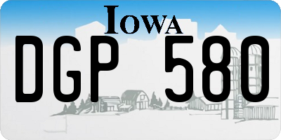 IA license plate DGP580