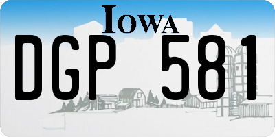 IA license plate DGP581