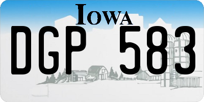 IA license plate DGP583