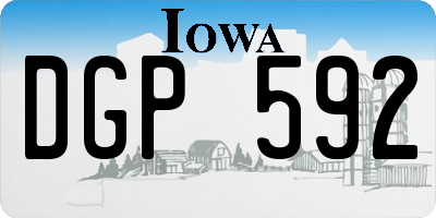 IA license plate DGP592