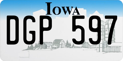 IA license plate DGP597