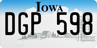 IA license plate DGP598