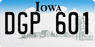IA license plate DGP601