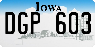 IA license plate DGP603