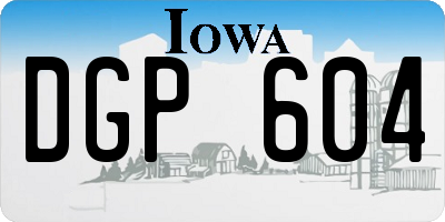 IA license plate DGP604
