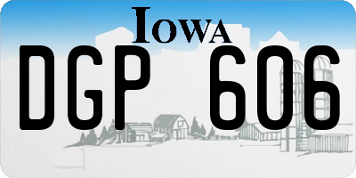 IA license plate DGP606