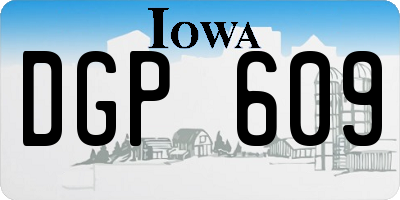 IA license plate DGP609