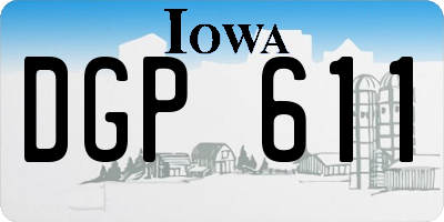 IA license plate DGP611