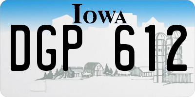 IA license plate DGP612