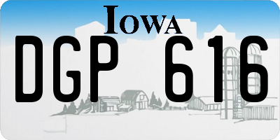 IA license plate DGP616