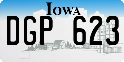 IA license plate DGP623