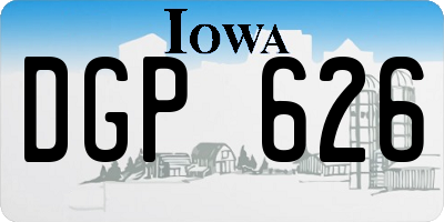IA license plate DGP626