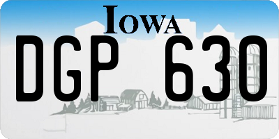 IA license plate DGP630