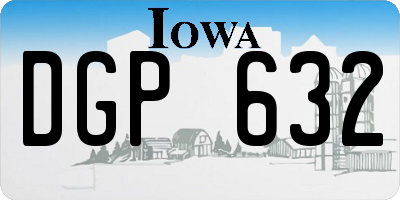 IA license plate DGP632