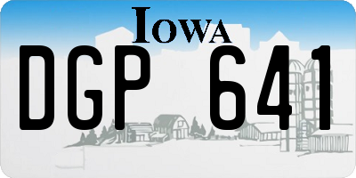 IA license plate DGP641