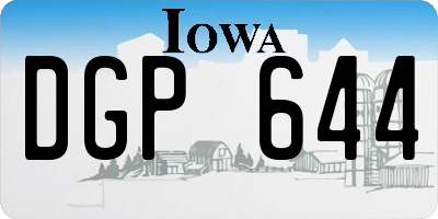 IA license plate DGP644