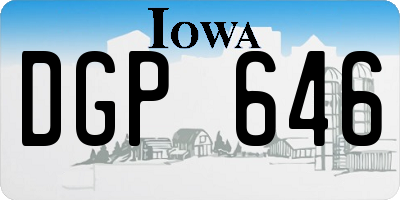 IA license plate DGP646