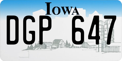 IA license plate DGP647