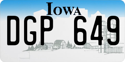 IA license plate DGP649