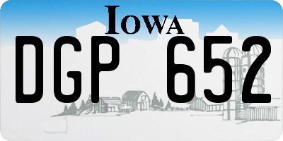 IA license plate DGP652