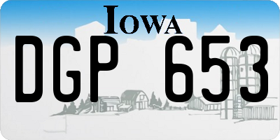 IA license plate DGP653