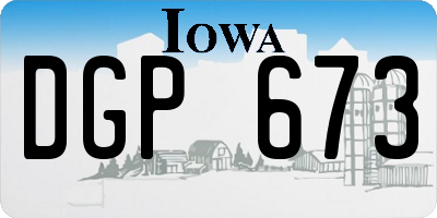 IA license plate DGP673