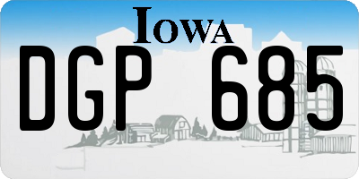 IA license plate DGP685