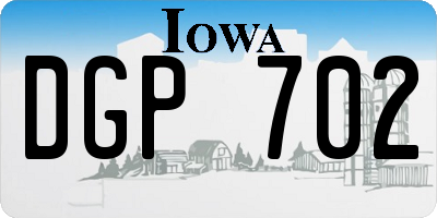 IA license plate DGP702
