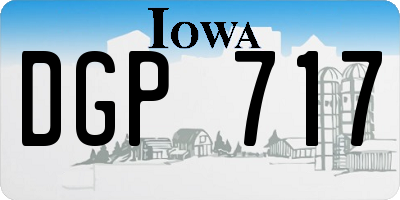 IA license plate DGP717