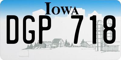 IA license plate DGP718