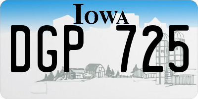 IA license plate DGP725