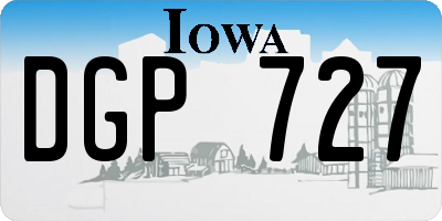 IA license plate DGP727