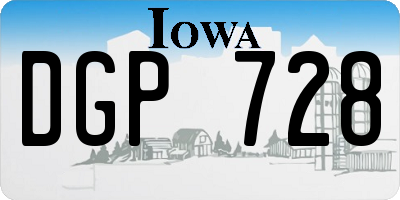 IA license plate DGP728