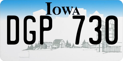 IA license plate DGP730