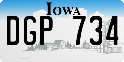 IA license plate DGP734