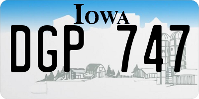 IA license plate DGP747