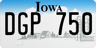 IA license plate DGP750