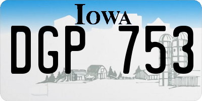 IA license plate DGP753