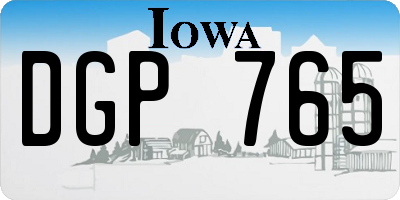 IA license plate DGP765