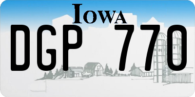 IA license plate DGP770