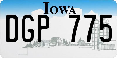 IA license plate DGP775