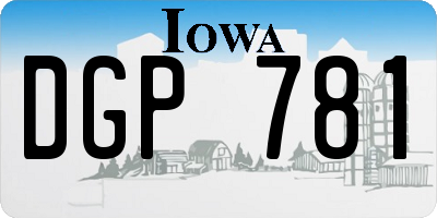 IA license plate DGP781