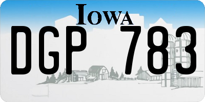 IA license plate DGP783