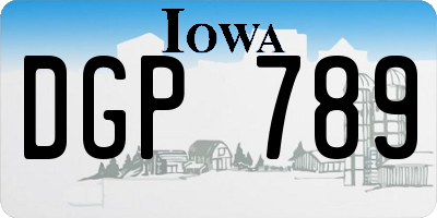 IA license plate DGP789