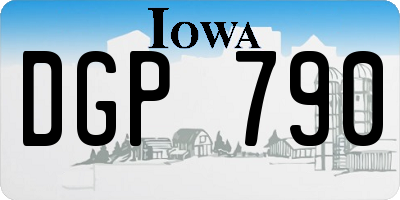 IA license plate DGP790