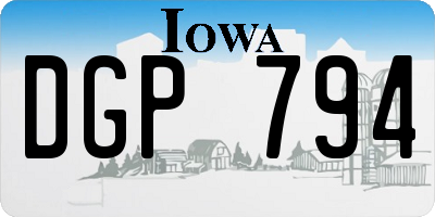 IA license plate DGP794
