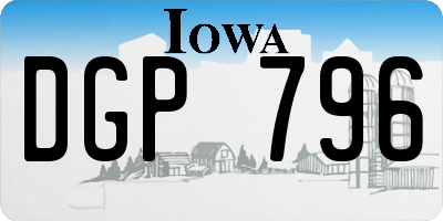 IA license plate DGP796