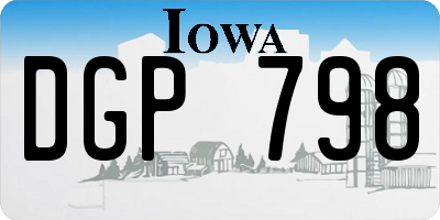 IA license plate DGP798